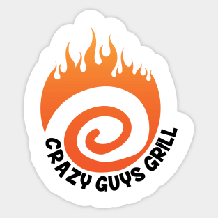 Crazy Guys Grill Flame Black Sticker